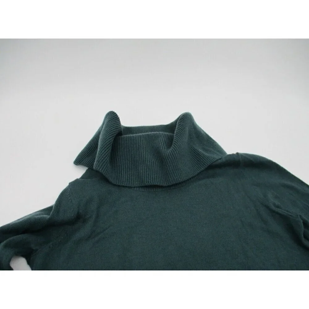 LOFT Womens Sweater XS Green Long Sleeves Turtleneck Casual Knit Preppy New